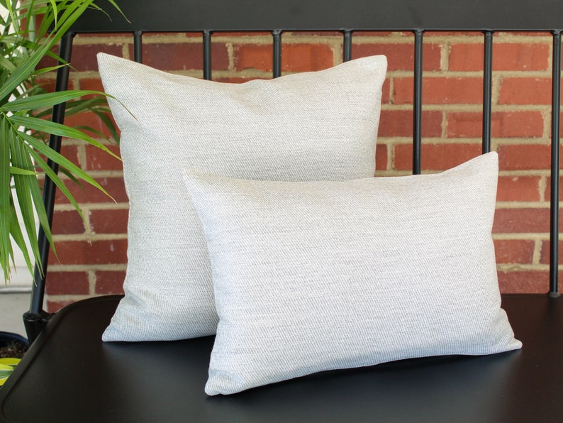 Light Gray Sunbrella Pillow Cover Solid Gray Outdoor Pillow Etsy
