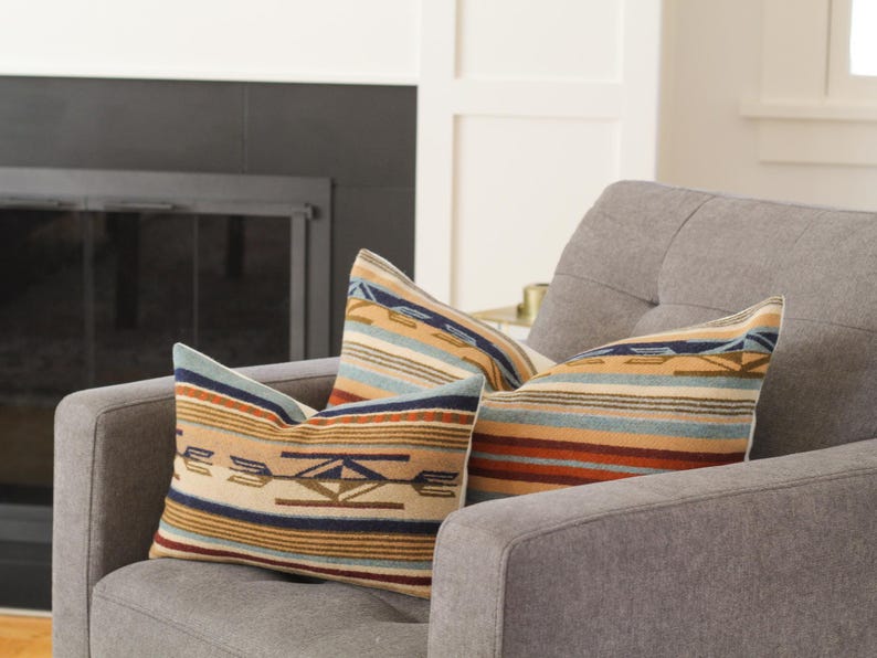 Chimayo Wool Pillow Cover in Harvest Tan Stripe (Ready to Ship) bild 5