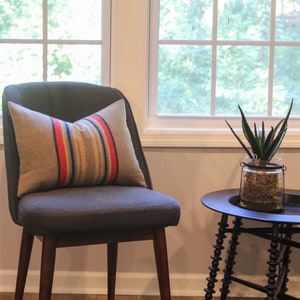 Yakima Camp Stripe Merino Wool Pillow Cover in Mineral Umber by True Having • Shown in 14"x20" size