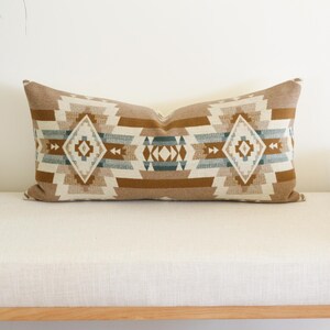 14x30 Rock Point Wool Pillow Cover, Tan and Cream Southwestern Pillow Cover (Made to Order)