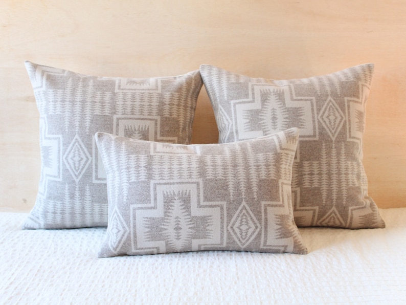 Southwestern Pillow Cover Tan Native American Pillow Cover Harding Tonal Wool Pillow Cover