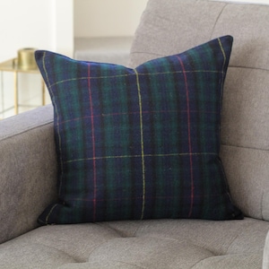 17x17 Albany Tartan Plaid Merino Wool Pillow Cover (Ready to Ship)