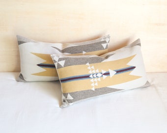 Pair of 12"x22" White Sands Wool Pillow Covers, Southwestern Accent Pillows