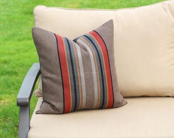 Yakima Park Umber & Mill Cloth Granite Outdoor Pillow Cover (Ready to Ship)