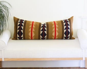 14x36 Medicine Bow Wool Pillow Cover, Southwestern Long Lumbar Pillow Cover (Made to Order)