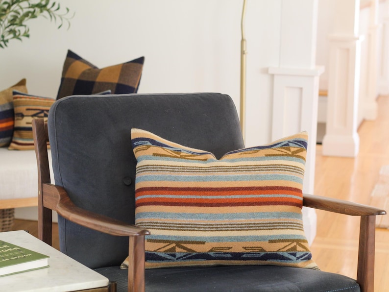Chimayo Wool Pillow Cover in Harvest Tan Stripe (Ready to Ship) bild 6