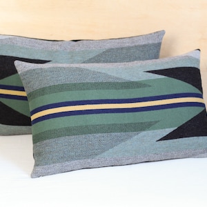 Pair of 16x26 Wyeth Trail Oxford Wool Pillow Covers, 16x26 Southwestern Bed Shams (Made to Order)