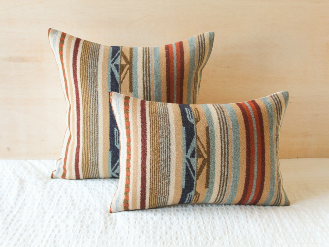 Chimayo Wool Pillow Cover in Harvest Tan Stripe made to Order Etsy