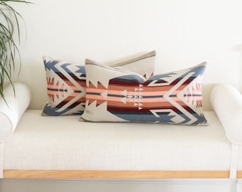 Pair of 12x22 White Sands Wool Pillow Covers, Southwestern Pillow Covers (Ready to Ship)