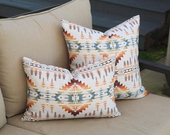 Juniper Mesa Adobe Outdoor Pillow Cover, Tan Southwestern All Weather Pillow Cover (Made to Order)