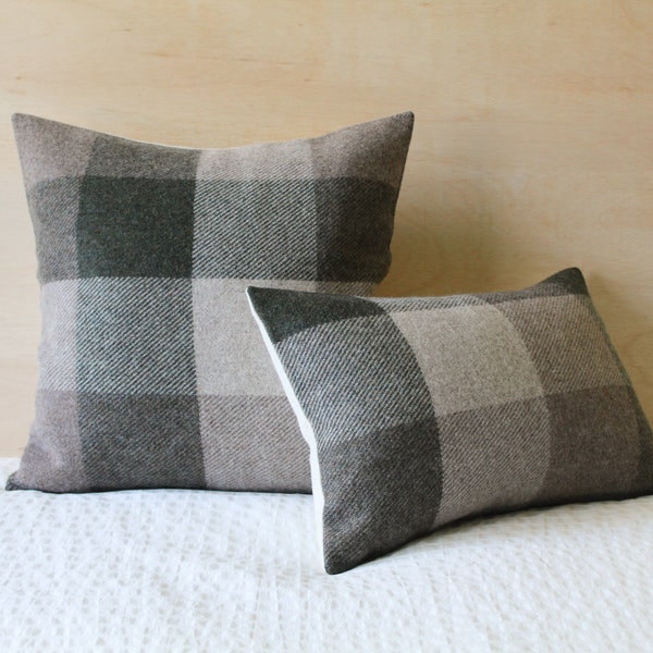 Green Plaid Pillow Etsy