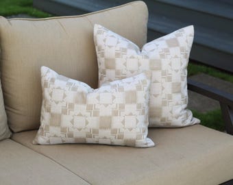 Silver Lake Dune Outdoor Pillow Cover, Tan Textured All Weather Pillow Cover (Made to Order)