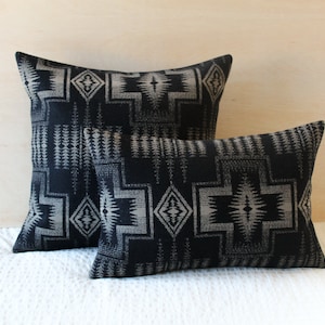 Harding Black Wool Pillow Cover, Southwestern Pillow Cover (Made to Order)