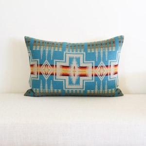 14x20 Turquoise Harding Wool Pillow Cover, Southwestern Pillow Cover (Made to Order)