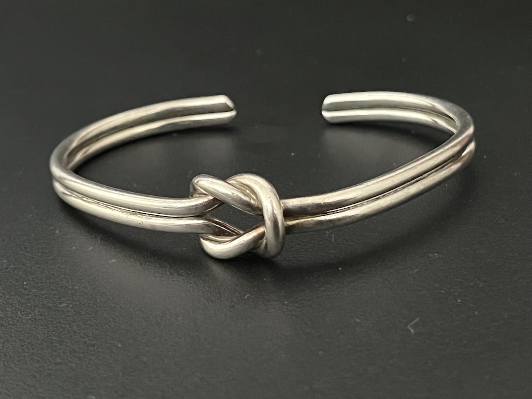 Vintage Gucci Knot Sterling Silver Bracelet Cuff Signed - Etsy