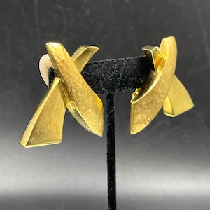 Vintage Les Bernard Statement Large Clip On Earrings