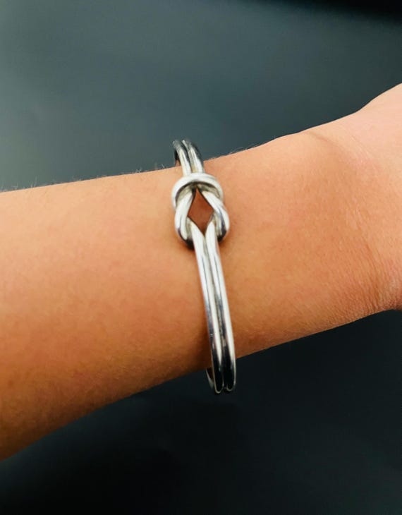 Vintage Gucci Knot Sterling Silver Bracelet Cuff Signed - Etsy