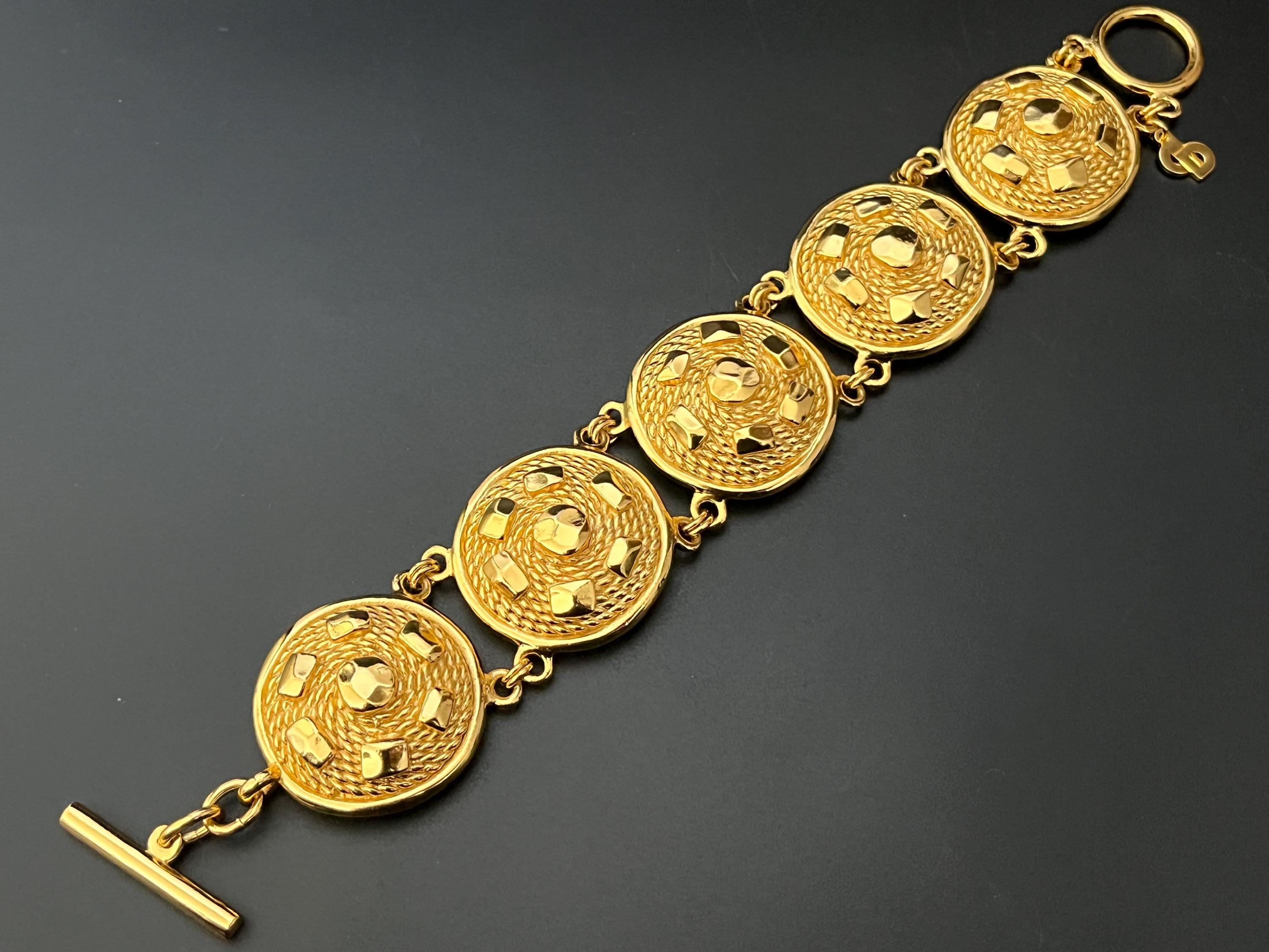 Vintage Dior Bracelet Gold - Etsy