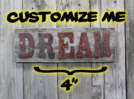 Customized Rusty Tin Letters Free Shippingstandard Font Etsy