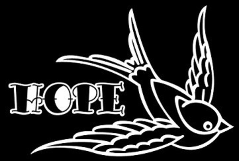 Hope Swallow bird tattoo style decal Sailor Jerry Ed Hardy many colors LOT OF 2