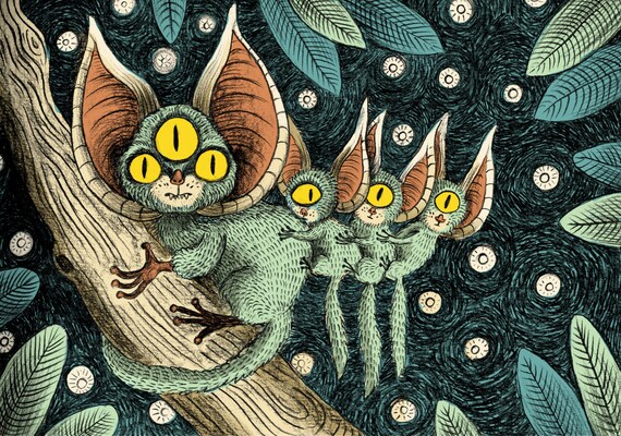 A5 Print Mutant Bush Baby And Kin Etsy
