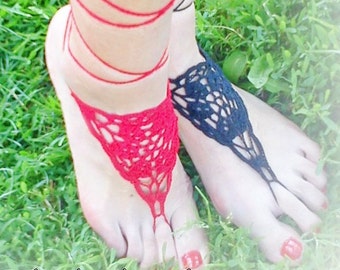 Crochet barefoot sandals PDF pattern