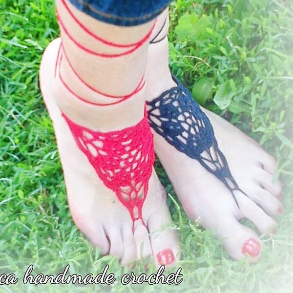 Crochet barefoot sandals PDF pattern