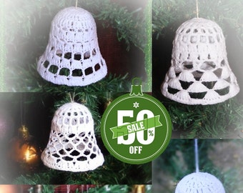 5 crochet christmas bells ornament pdf pattern