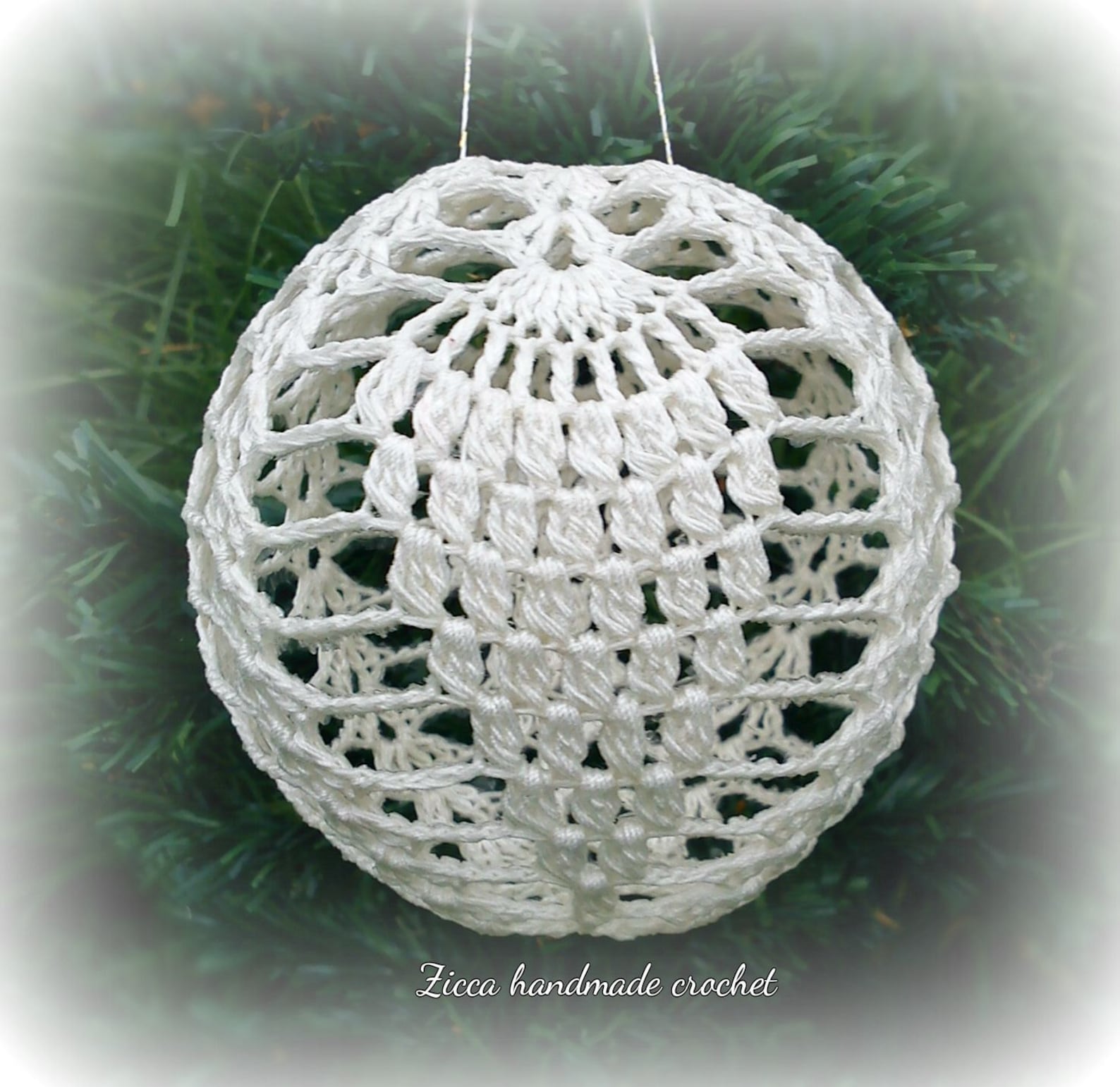 Crochet Christmas ball ornament pattern symbol diagram Etsy