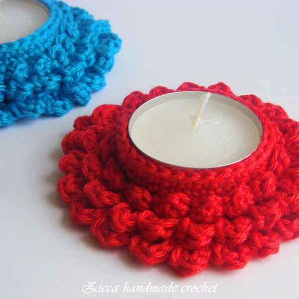 Crochet candle coasters, tealight holder pattern