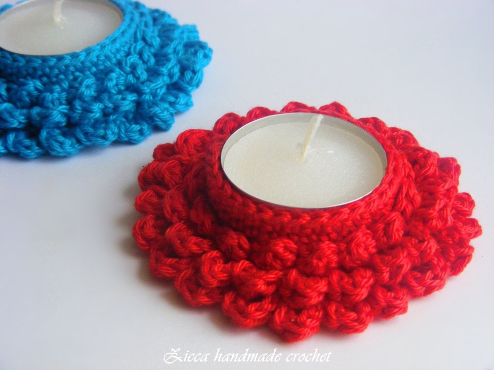 Crochet Candle Coasters, Tealight Holder Pattern Etsy