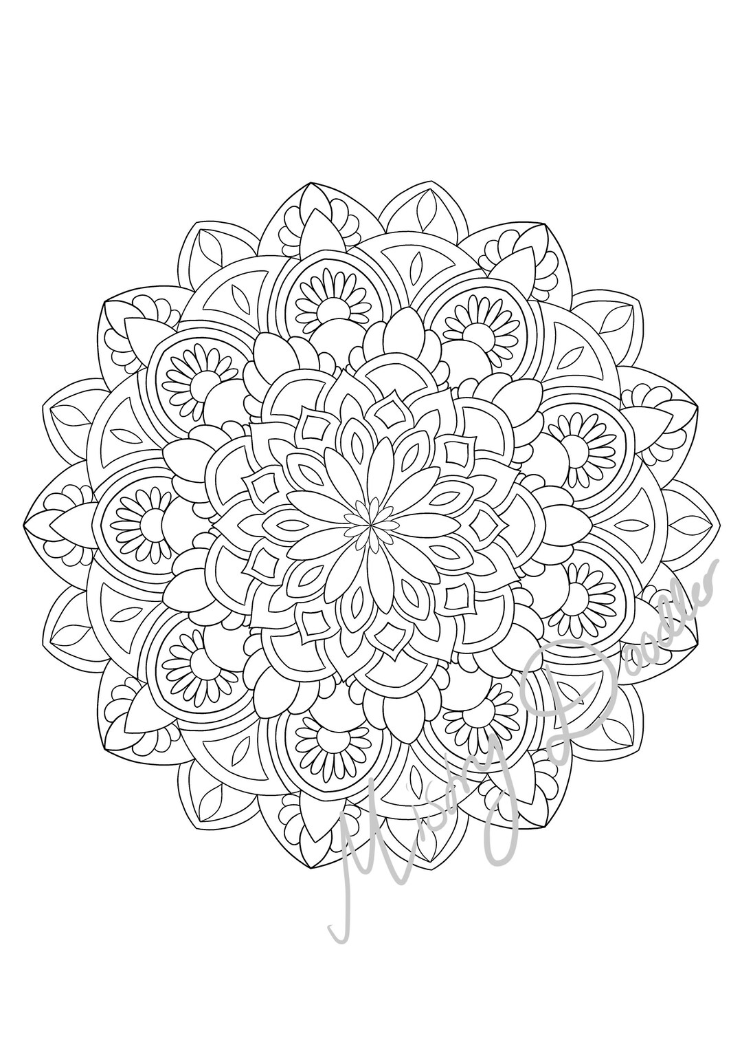 Adult Coloring Pages Mandala's X 4 Printable Coloring Page for Adults ...