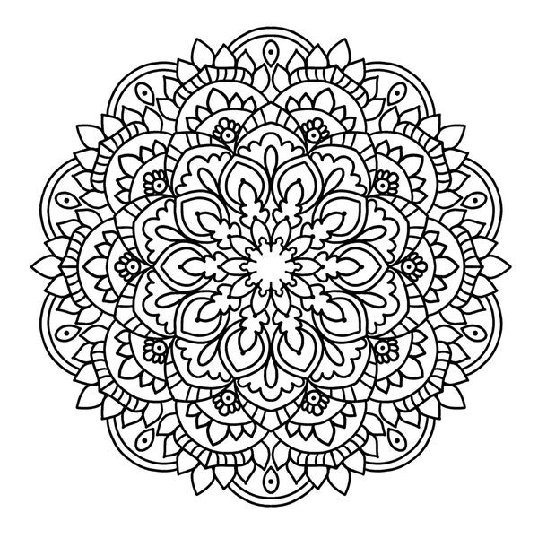 Instant Download - adult colouring page - pattern 1