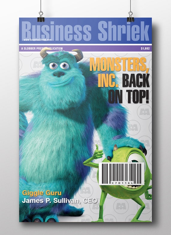 Monsters Inc. Business Shriek Magazine Cover redesign Etsy Australia