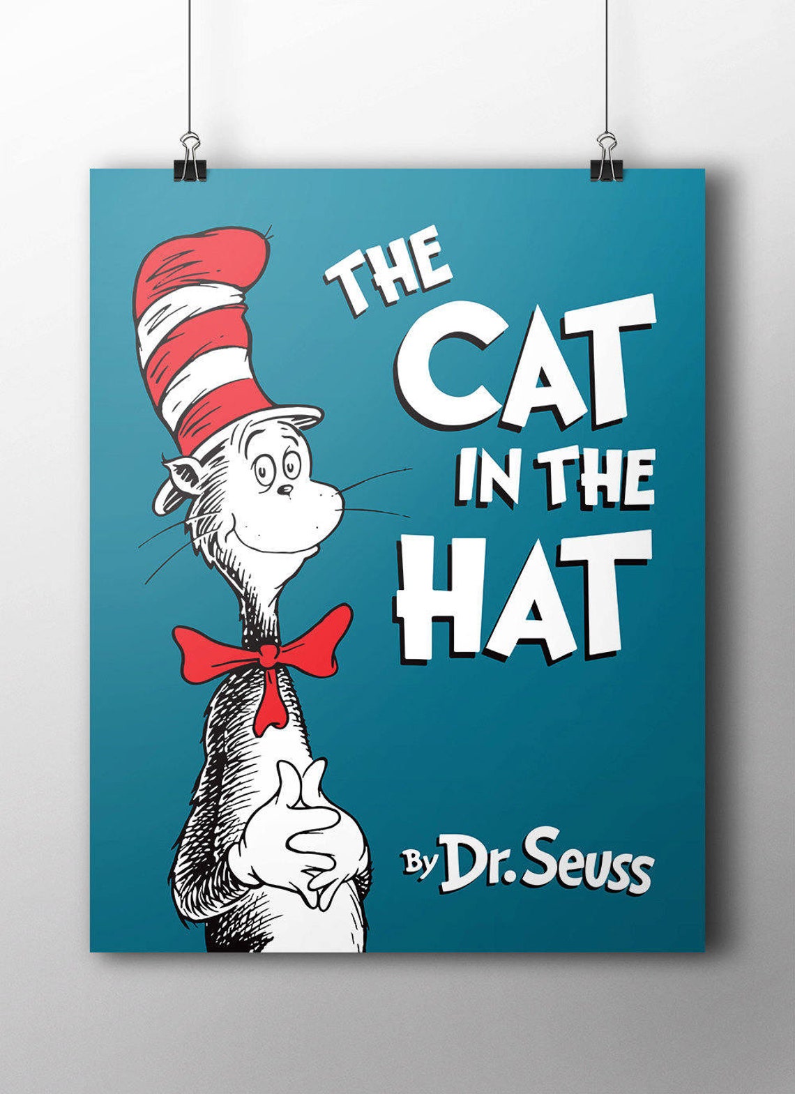 Dr Seus Cat in the Hat Book Cover Poster Various Sizes Etsy