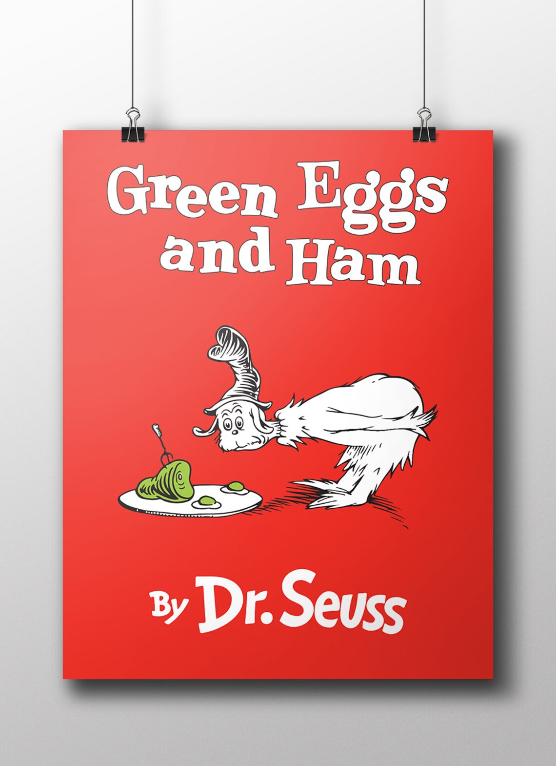 Dr Seus Green Eggs and Ham Book Cover 11 x 14 Etsy