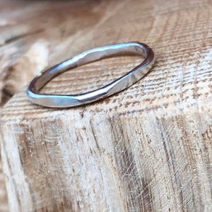 Skinny silver ring. hand hammered. 1.5mm or super skinny (1mm) ALSO in copper. Uneven hammered.