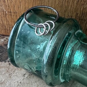 Sterling Silver Spinner Ring: Hammered Anxiety Fidget Ring