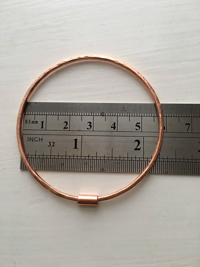 Copper spinner bangle. Pure copper skinny spinner bangle. Fidget spinner. Anxiety aid. Recycled copper. Great for arthritis. image 3