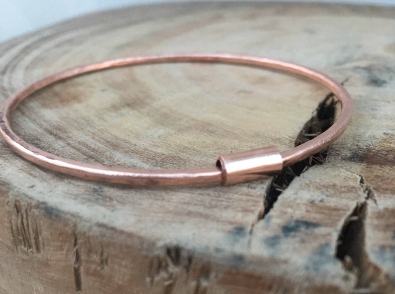 Copper spinner bangle. Pure copper skinny spinner bangle. Fidget spinner. Anxiety aid. Recycled copper. Great for arthritis. image 6