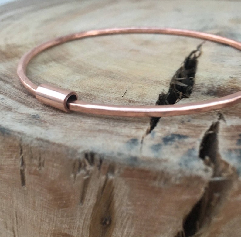 Copper spinner bangle. Pure copper skinny spinner bangle. Fidget spinner. Anxiety aid. Recycled copper. Great for arthritis. image 5