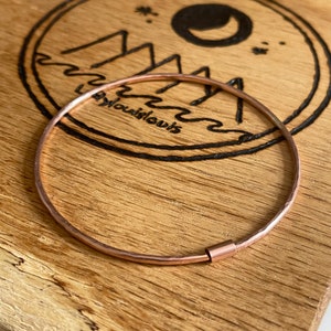 Copper spinner bangle. Pure copper skinny spinner bangle. Fidget spinner. Anxiety aid. Recycled copper. Great for arthritis. image 1
