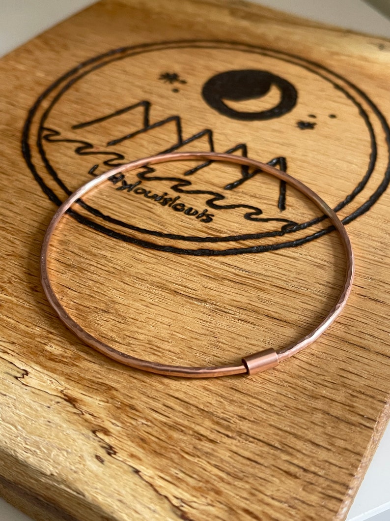 Copper spinner bangle. Pure copper skinny spinner bangle. Fidget spinner. Anxiety aid. Recycled copper. Great for arthritis. image 1