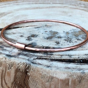 Copper spinner bangle. Pure copper skinny spinner bangle. Fidget spinner. Anxiety aid. Recycled copper. Great for arthritis. image 2