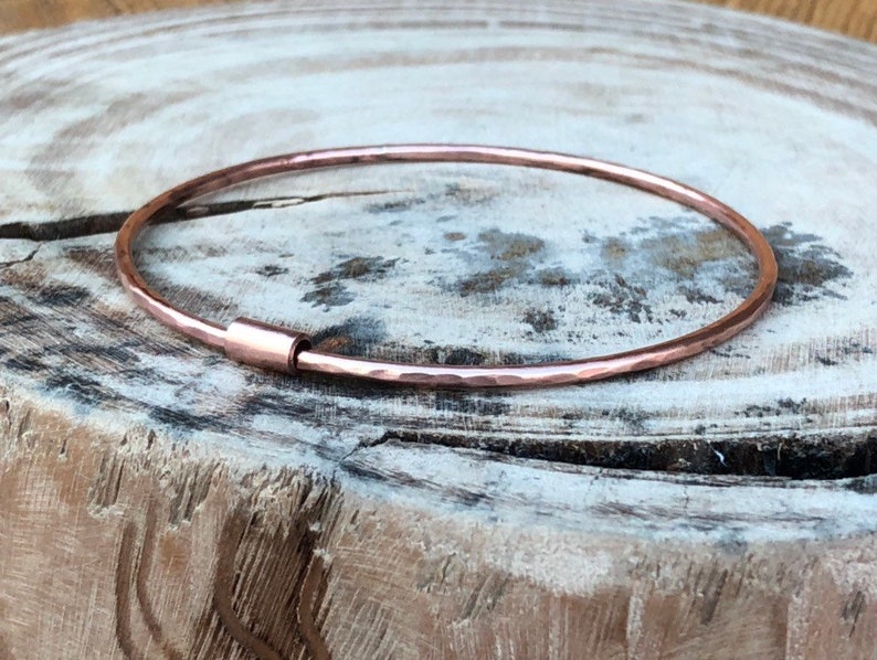 Copper spinner bangle. Pure copper skinny spinner bangle. Fidget spinner. Anxiety aid. Recycled copper. Great for arthritis. image 2