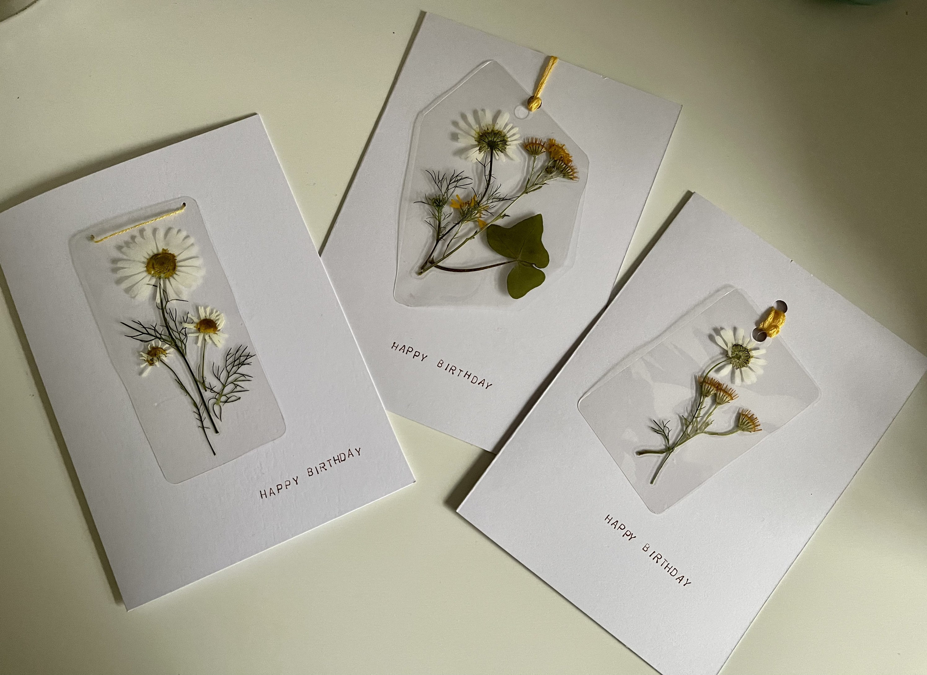 Pressed on sale flowers card
