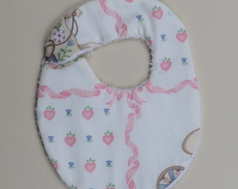 Handmade baby bib in cotton, absorbent sponge, gift idea for babies 0-6 months