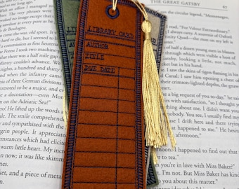 Library Card Bookmark | Book Lover Gift | Reader Gift | Embroidered Felt Bookmark | Librarian Gift | Book Club Gift | Reading Accessory
