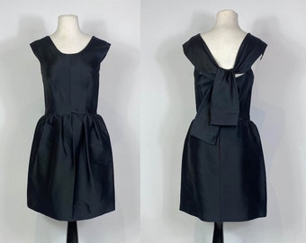 1990s - Y2K BALENCIAGA Structured Silk Little Black Dress