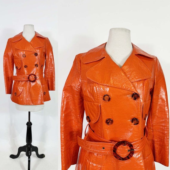 1960s - 1970s Foxrun Mod Orange Vinyl Jacket